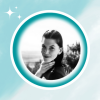 blue white simple woman instagram profile picture